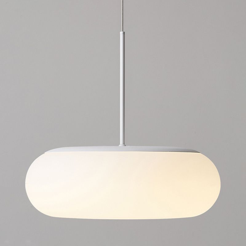 Modern Style Drum Shade Hanging Light Plastic 1 Light Pendant Lamp for Bedroom