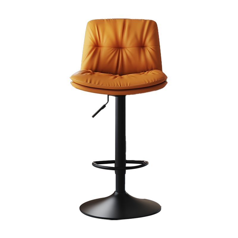Scandinavian Adjustable Height Bar Stool Leather Upholstered Bar Stool