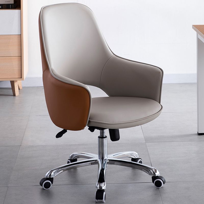 Contemporary Armless Office Chair Desk Chair with Wheels for Home