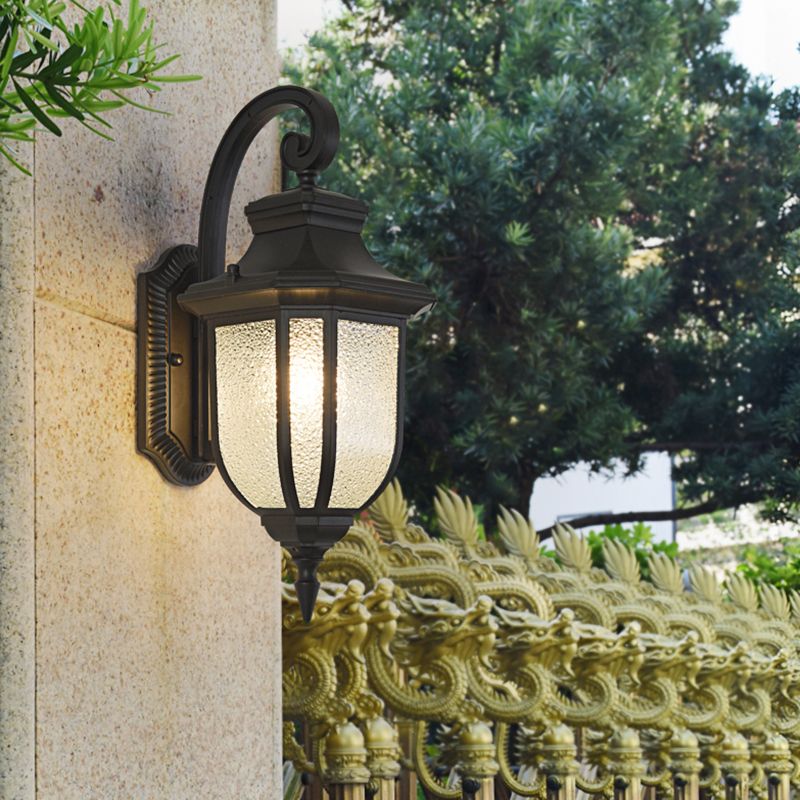 Contemporary Wall Sconce Water Glass Outdoor Wall Light Fixture for Courtyard