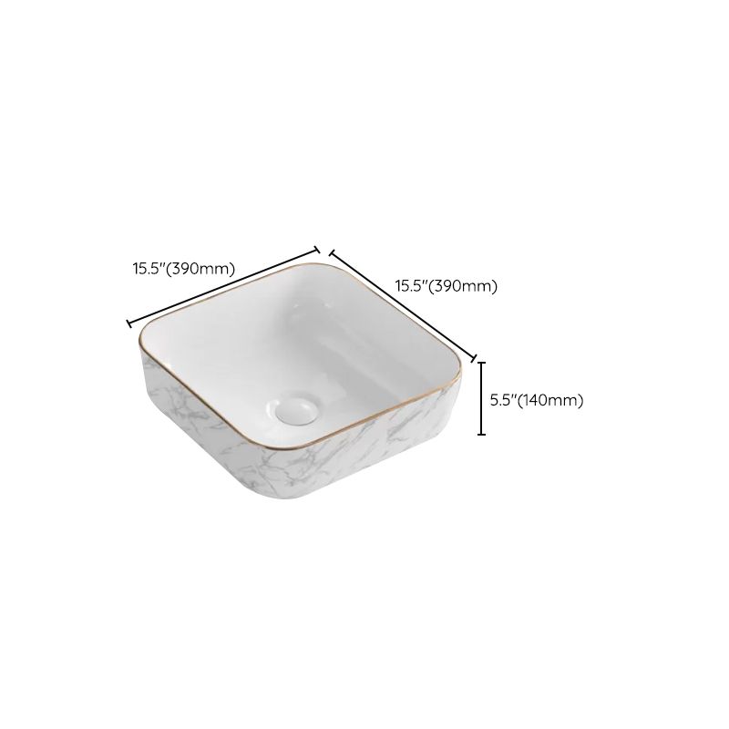 Contemporary Bathroom Sink with Pop-Up Drain Porcelain Oval-Shape Vessel Bathroom Sink