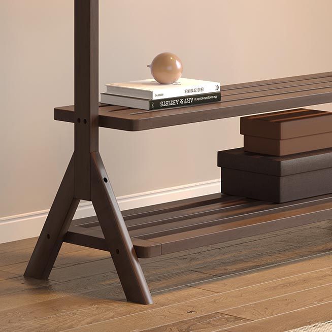 Modern Solid Wood Wardrobe Cabinet Bedroom Armoire with Shelves