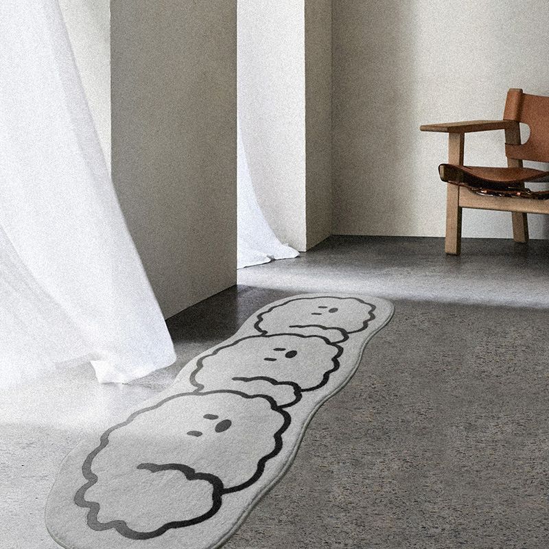Weißer lässiger Teppich Polyester Hund Teppich Waschbarer Teppich für Wohnkultur