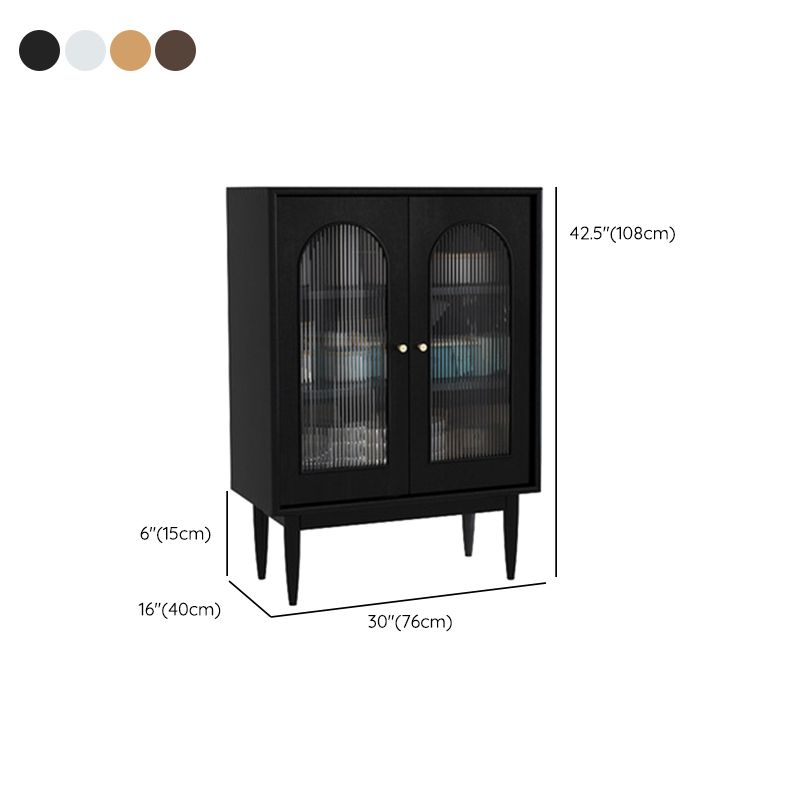Contemporary Dining Buffet Solid Wood 42"H Sideboard Table with Cabinets