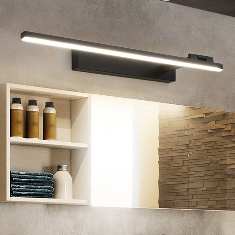 Metal Linear Shade Wall Sconce Modern Style 1 Light Mirror Wall Mounted Light Fixture