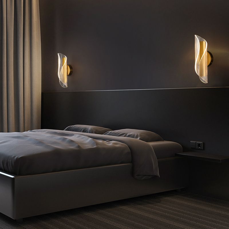 Luces de pared modernas de la pared geométrica de pared 1 Luz de luz de luz en acabado dorado