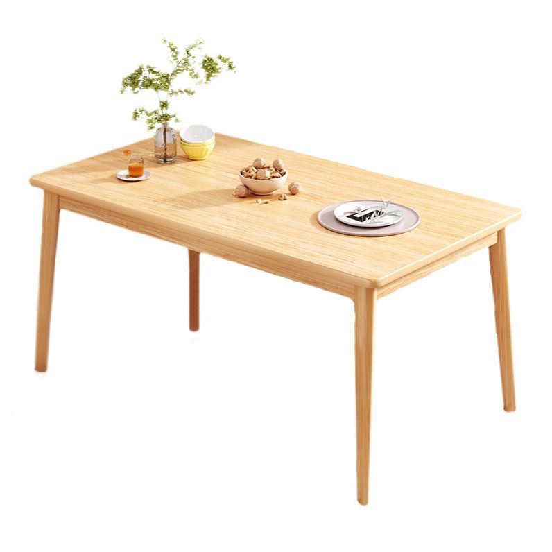 Solid Wood Contemporary Rectangle Table Wood Top Table for Kitchen