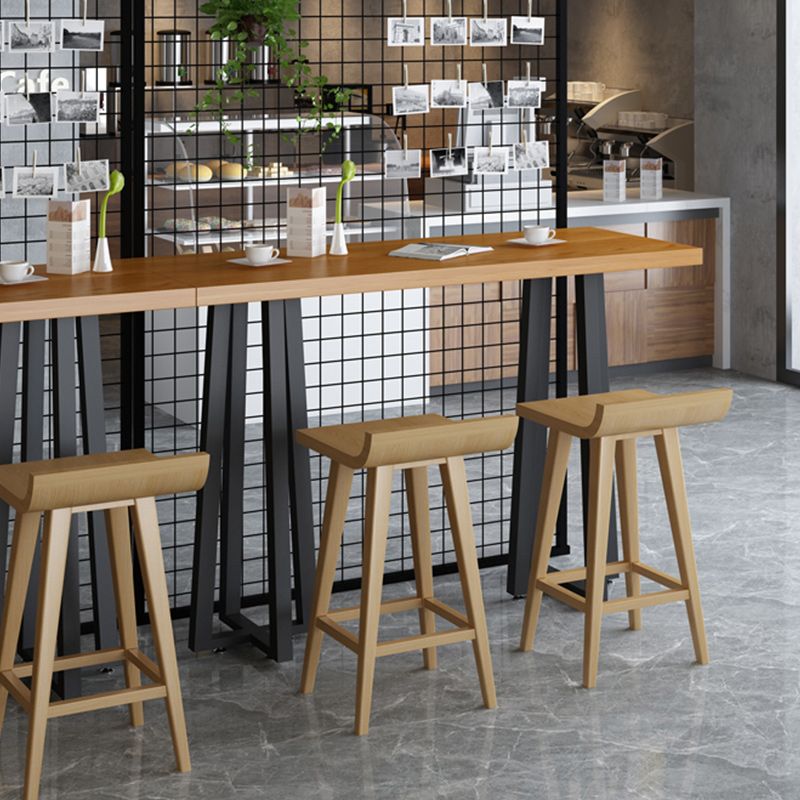 Modern Rectangular Pub Table Set 1/2/3 Pieces Wooden Counter Table with Backless Stools