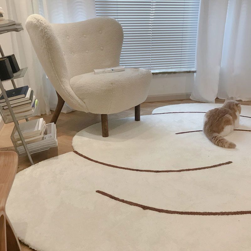 Haule de support en polyester de la zone moderne blanc moderne pour le tapis de support non glissant pour la décoration intérieure