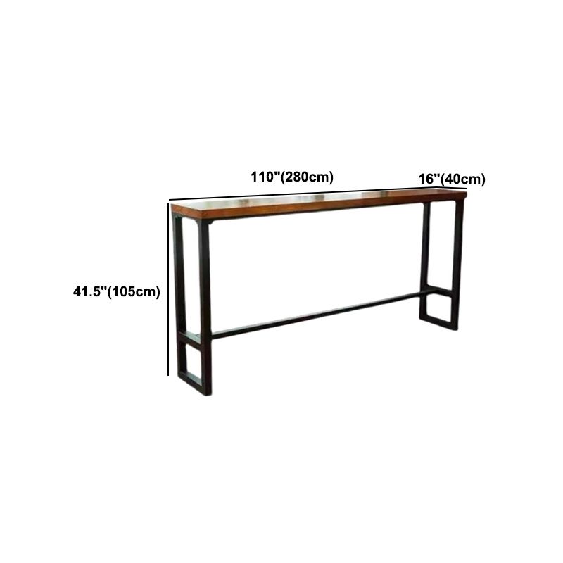 Rectangle Counter Wine Table Footrest Wood Industrial Cocktail Bar Table for Coffee Shop
