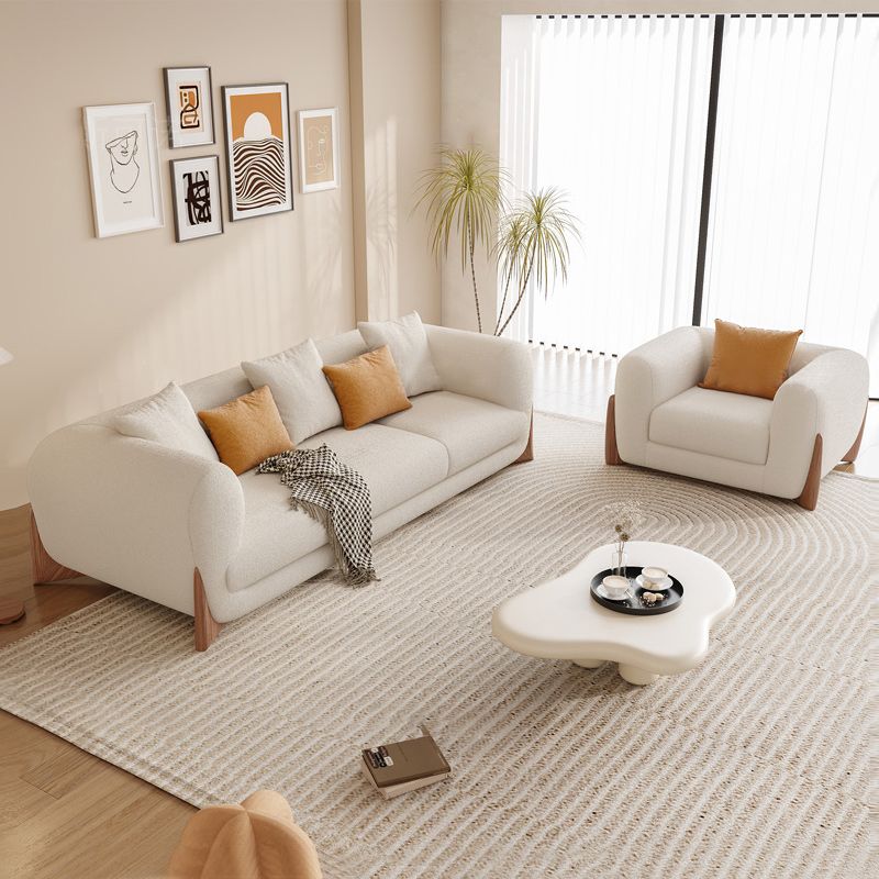 Contemporary 29.52" H Pillow Back Sofa Solid Color Tuxedo Arm Sofa