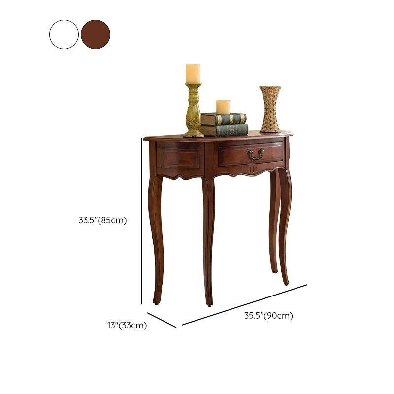 13 inch Wide Accent Table Mid-Century Modern Solid Wood Console Table