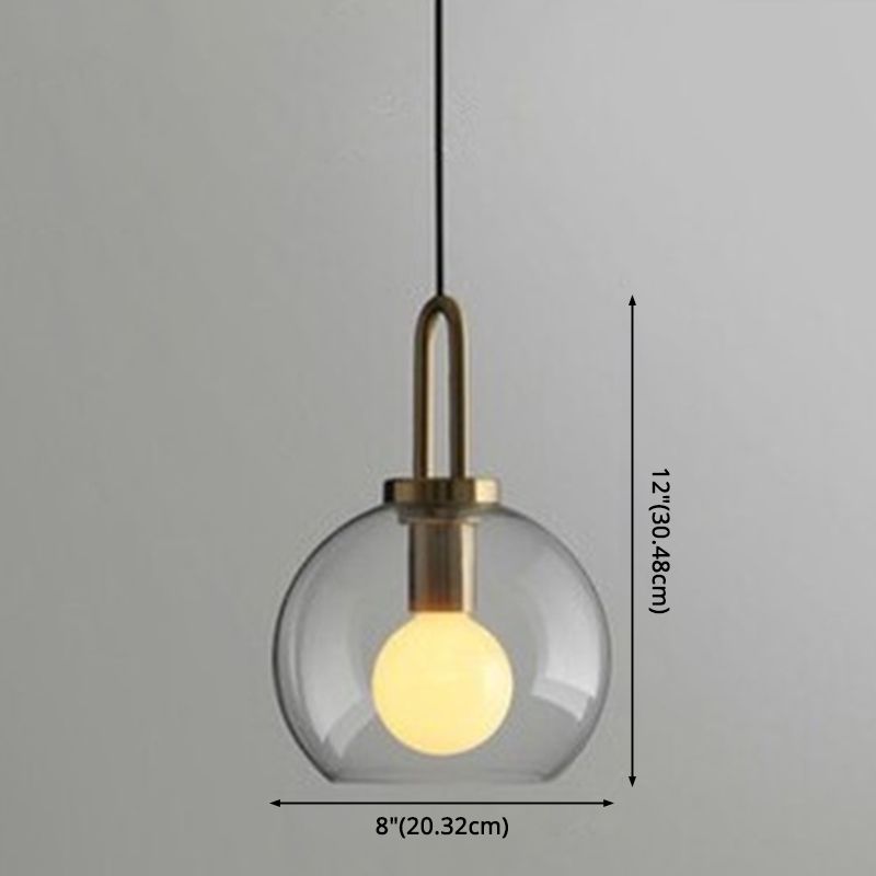 Contemporary Blown Glass Pendant Light 1-Light Hanging Pendant Lighting For Bedroom