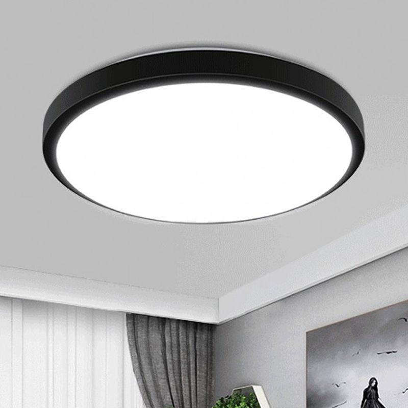 Black Circular Ceiling Mount Light with Acrylic Shade Contemporary LED Flush Mount Light for Living Room in Warm/White, 10.5"/13"/16" Diameter