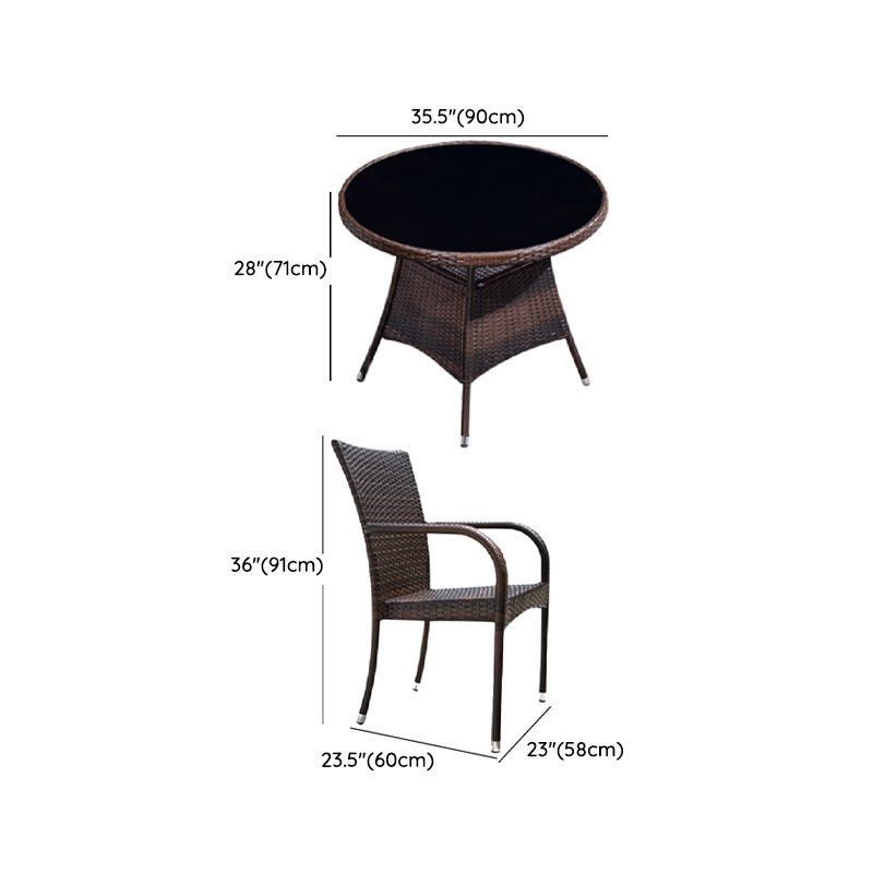 Modern Style Dining Set Glass Top 5/7 Pieces Water Resistant Dining Set