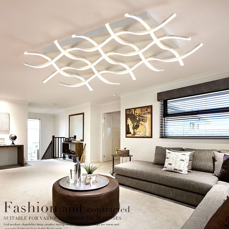 Tubos de metal minimalistas Luz de techo de montaje de lavado para sala de estar