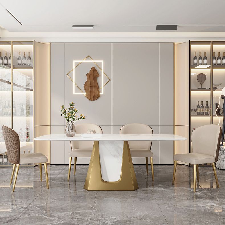 1/3/4/5/7 Pieces Luxurious Rectangle Dining Set Sintered Stone Top Dinette Table Set