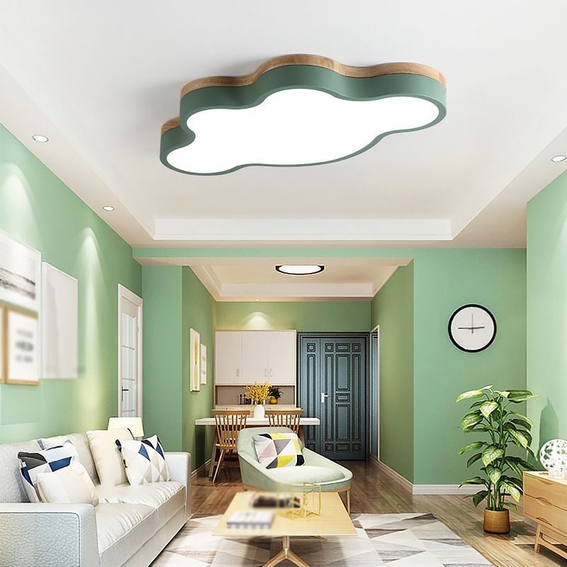Nordic Simple Flush Ceiling Light Colorful Cloud LED Flush Mount Lighting for Bedroom