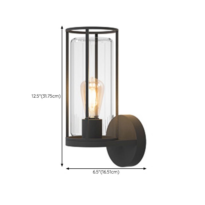 Black Wall Sconce Contemporary Sconce Light Fixture for Courtyard