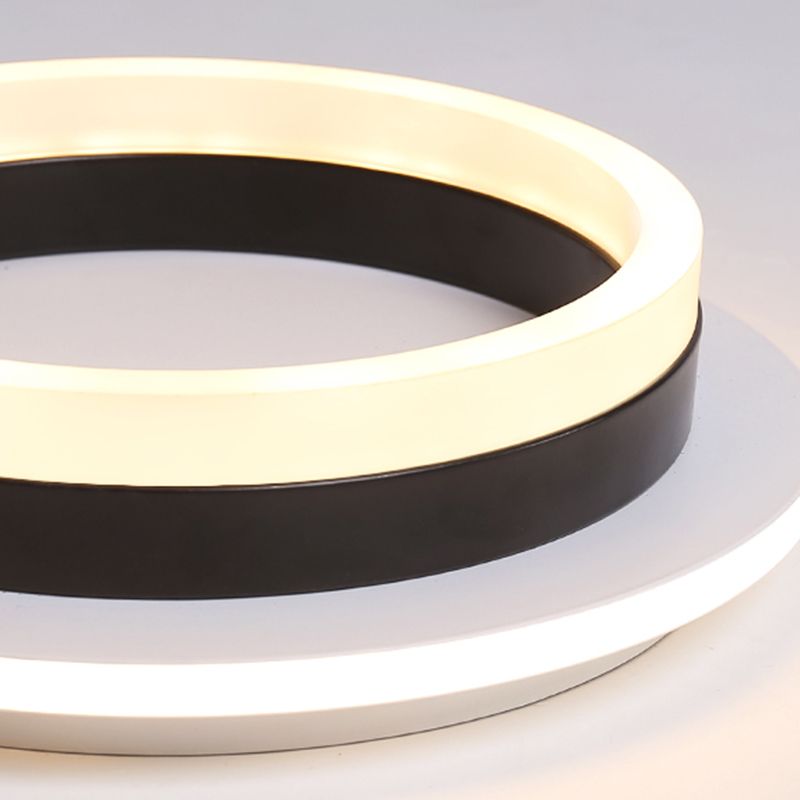 Modern Style Geometry Ceiling Lights Metal 2 Light Ceiling Lamps for Bedroom in Black