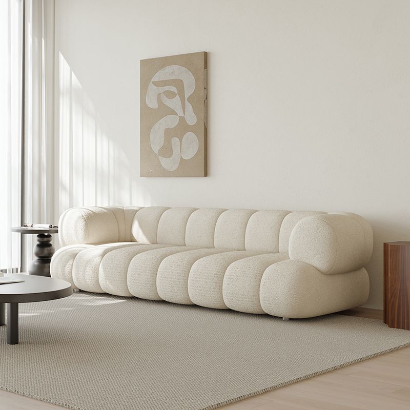 27.55" H Wool Sewn Pillow Back Tuxedo Arm Sofa for Living Room