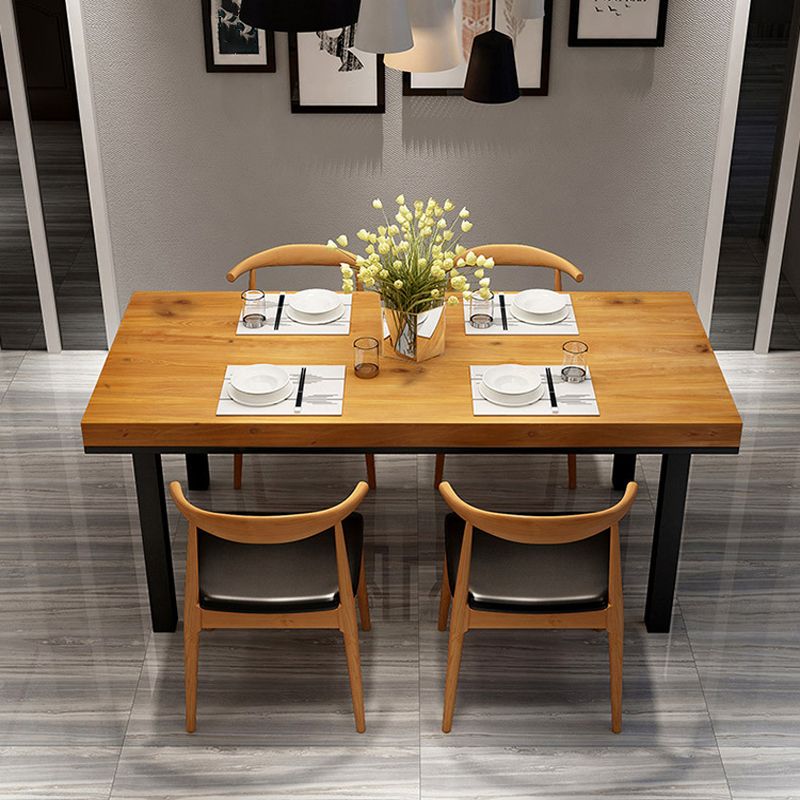 Rectangle Industrial Style Solid Wood Dining Room Set with 4 Legs Table Dining Room Furniture