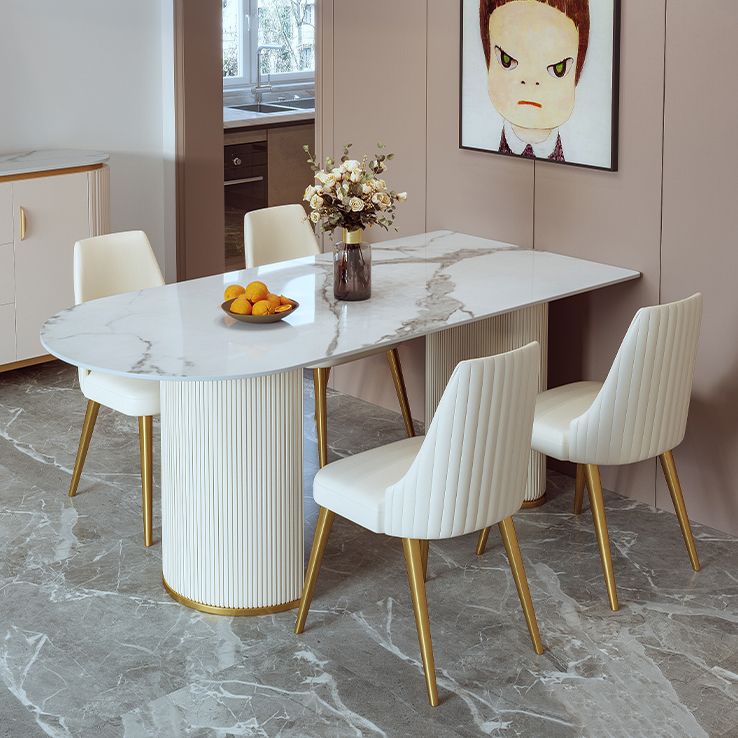 Glam 1/2/3/4/7 Pieces Dining Set Sintered Stone Dining Table Set for Dining Areas