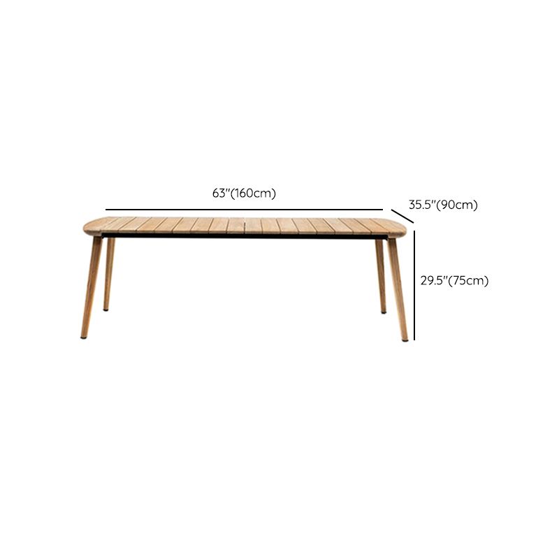 Rectangle Solid Wood Dining Table Brown Farmhouse Table, 29.52" High