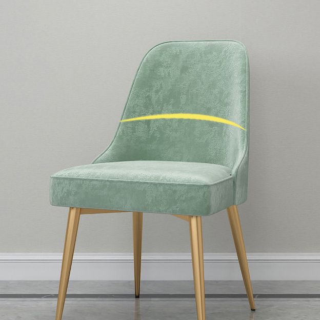 Glam Velvet Armless Dining Chair Metal Dining Chairs for Home Use