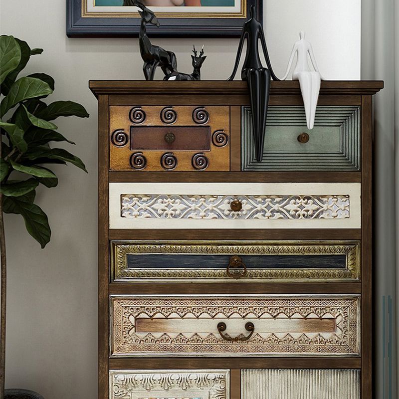 Mid-Century Design Rectangle Side Cabinet Wood Storage Cabinet