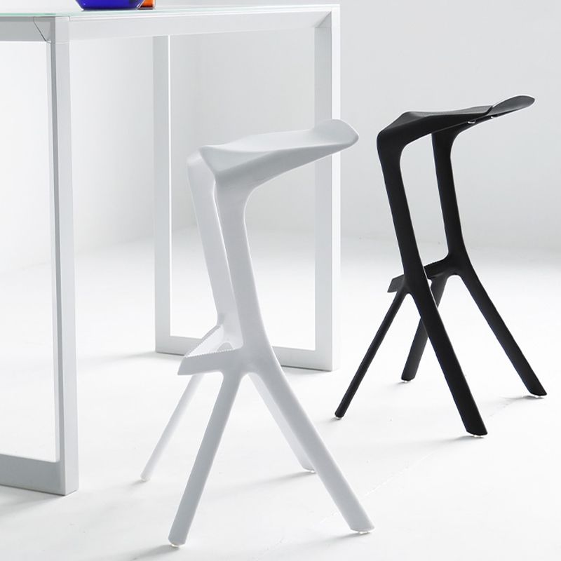 Modern Style Bar-stool Plastic Backless Bar Stool for Kitchen Bar with Plastic Legs