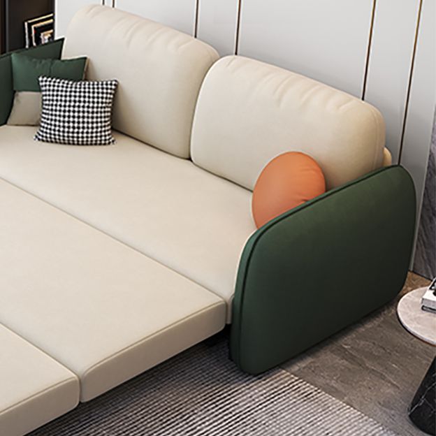 32" Wide Contemporary Sofa Futon Faux Leather White Sleeper Sofa