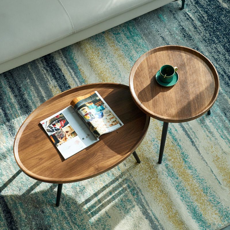 Abstract Shape Base Design Wood-based Panel Table Iron Art Table Foot Coffee Table