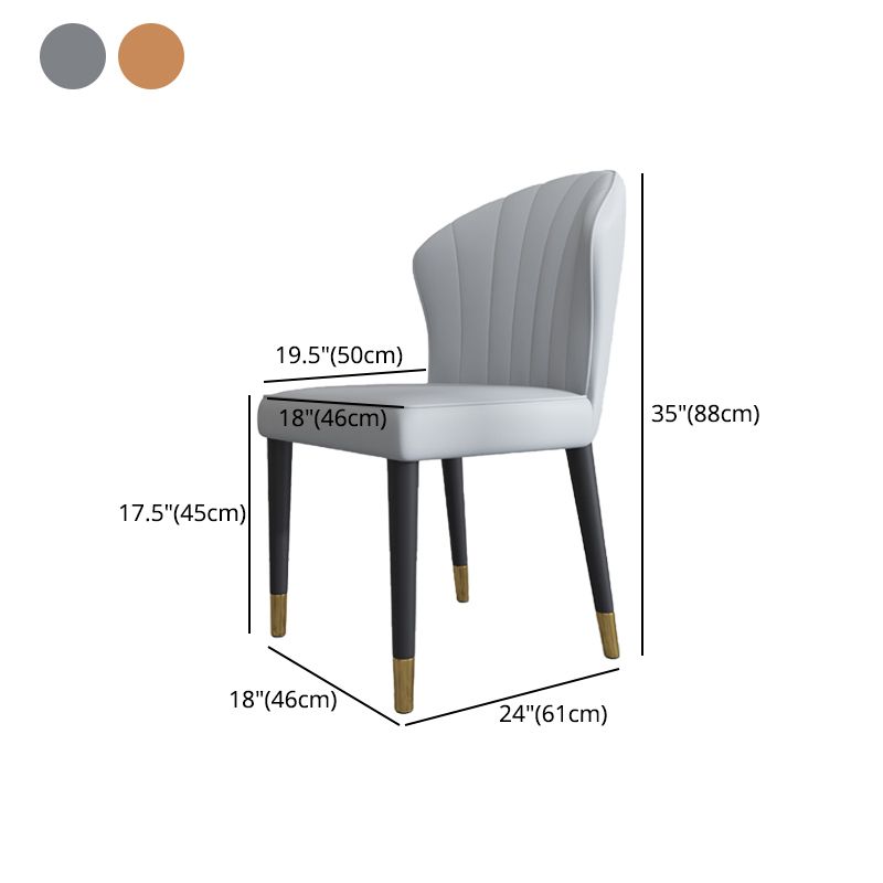 Sillas sin brazos de comedor de madera Glam, sillas de comedor de cuero para uso en restaurantes