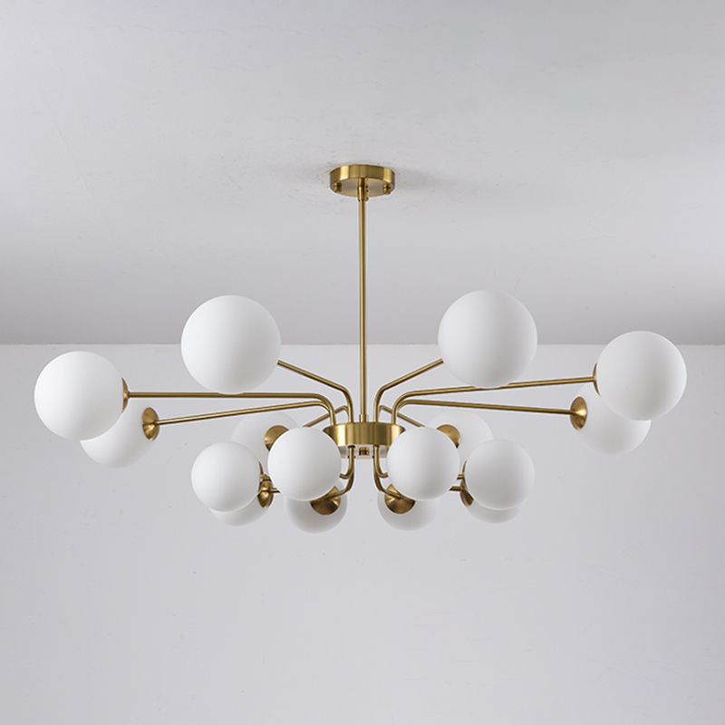 Designer Style Globe Chandelier Lighting Multi-Head Suspension Pendant Lamps with Glass Shade