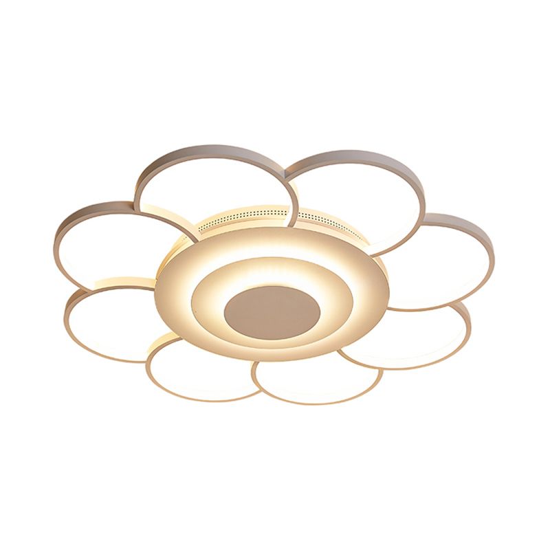 31,5 "/ 39" de large fleur Flushmount Simple acrylique LED Blanc Flush plafond Light in chaud / blanc / naturel Light