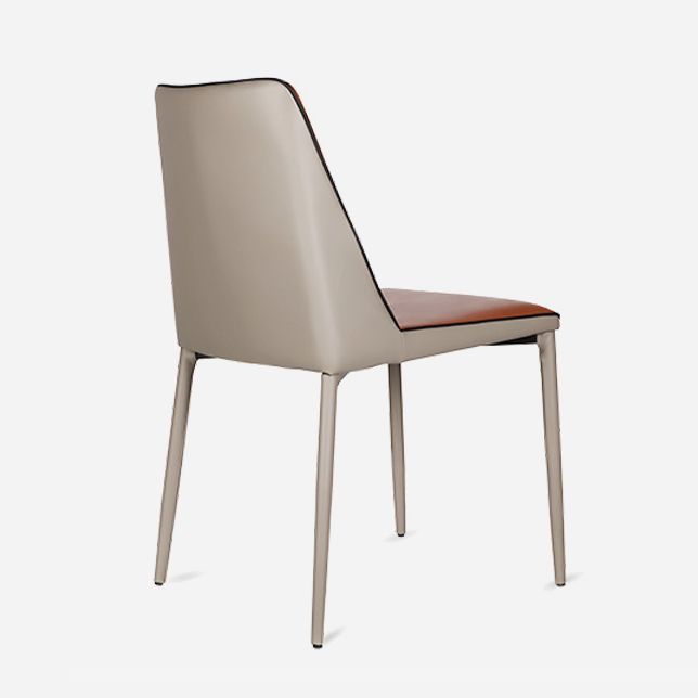 Sillas sin brazos con respaldo sólido contemporáneo, sillas de comedor de cuero para cocina
