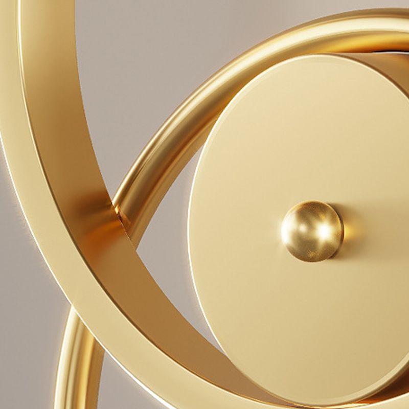 Round Shape Glass Wall Light Modern Style 2 Lights Wall Mount Light