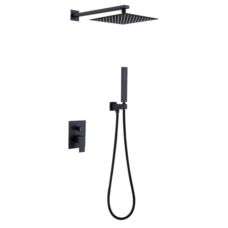 Modern Shower Head Combo Brass Wall Mounted Adjustable Water Flow Shower Trim