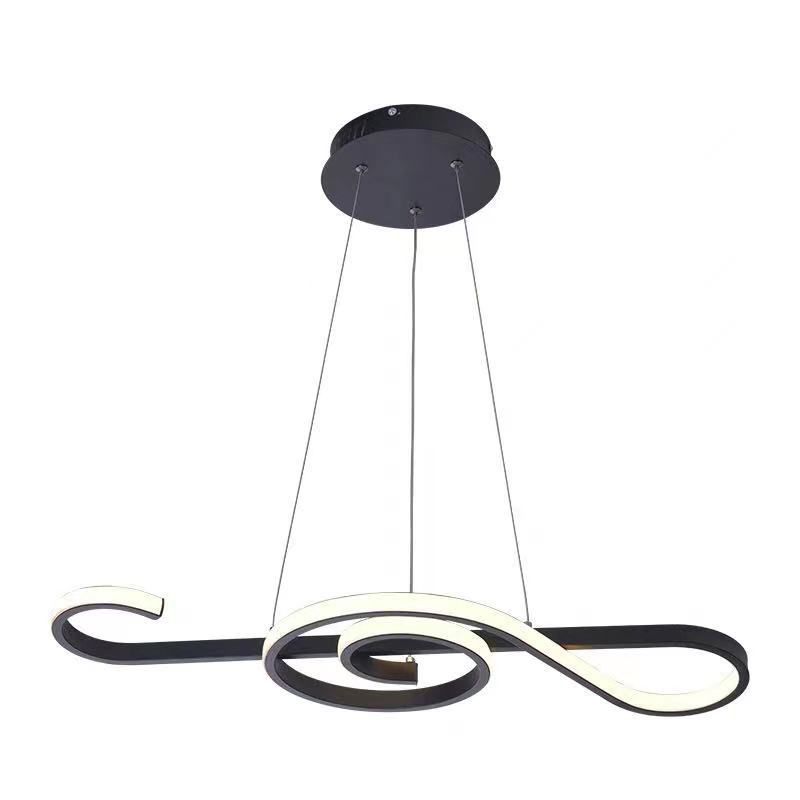 Ultra-modern Musical Note Hanging Chandelier Aluminum Suspension Lighting with Hanging Cord for Living Room
