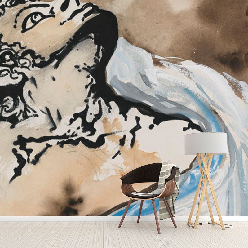 Illustration Dali Warrior Drawing Mural Full-Size Wall Art for Living Room, Custom Print