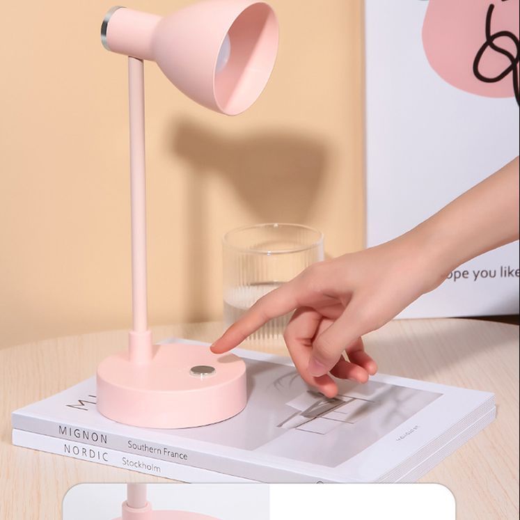 90�� Angle Adjustable Macaroon Table Lamp 4-color Optional Bell Shade Lighting Fixture for Bedroom