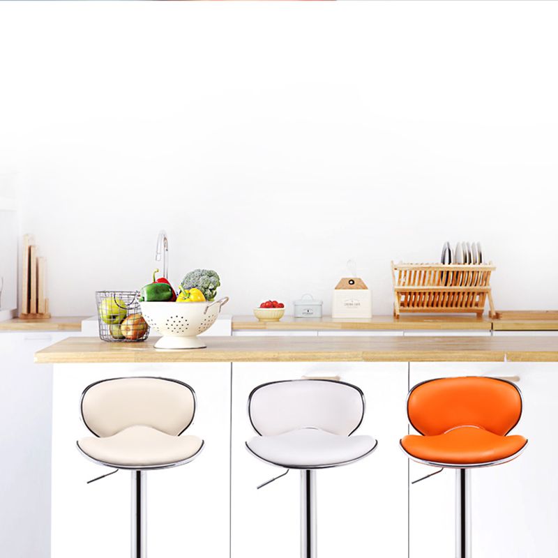 Modern Rotatable Backrest Counter Stool Steel Cashier Bar Stool with Leather Cushion