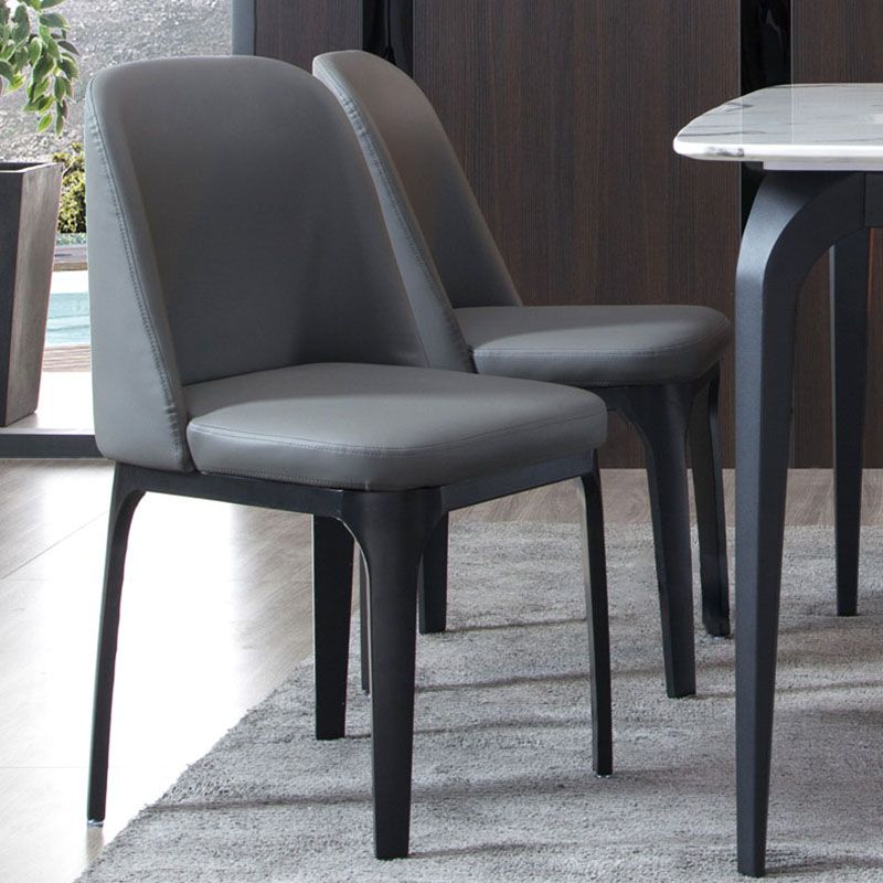 Silla de comedor contemporánea, silla sin brazos con patas de madera para cocina
