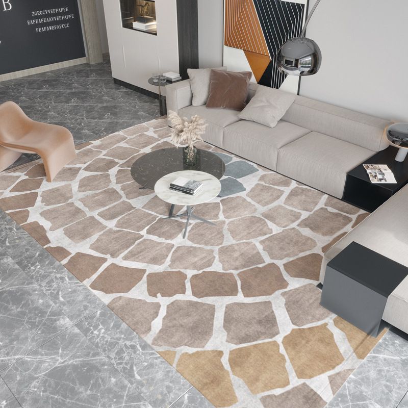 Hedendaags artistiek gedrukt tapijten Polyester binnen tapijt Non-slip achterstappert tapijt voor woonkamer
