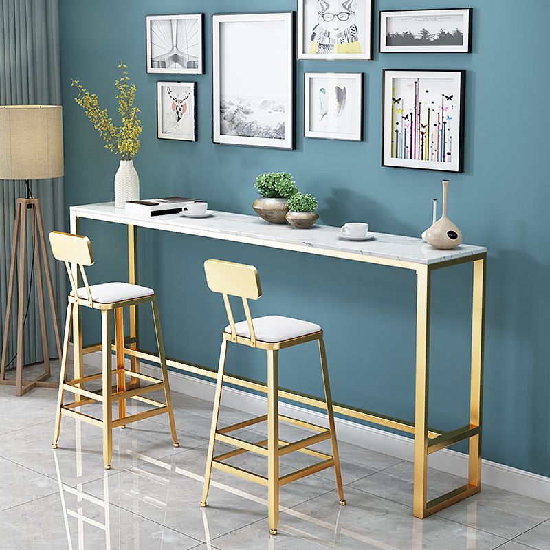 Metal Barstool Industrial Armless Bar Stool with Gold Metal Legs