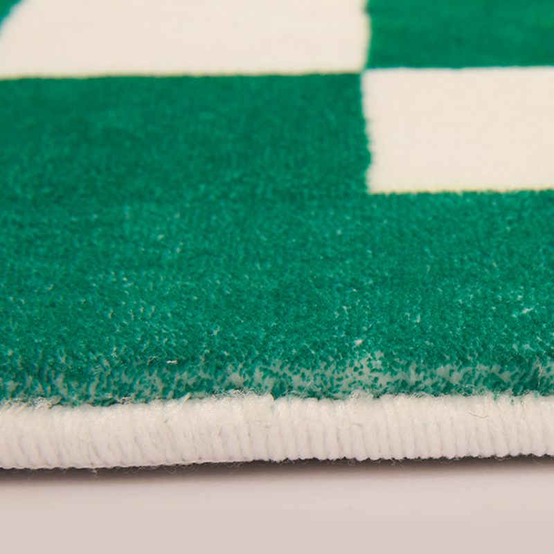 Multicolor Simplicity Area Rug Polyester Gingham Print Rug Non-Slip Backing Indoor Rug for Bedroom