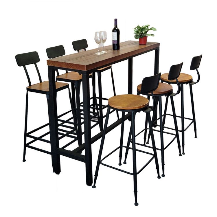 Modern Pub Table Solid Wood Bar Height Rectangle Table for Bar