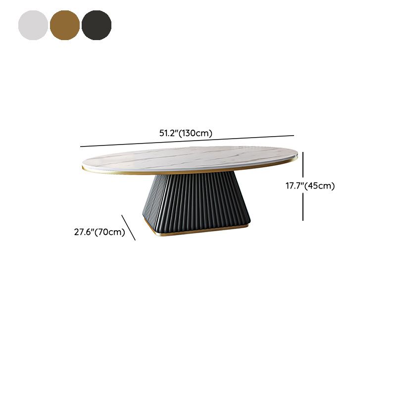 Glam Single Coffee Table Oval Pedestal Coffee Cocktail Table