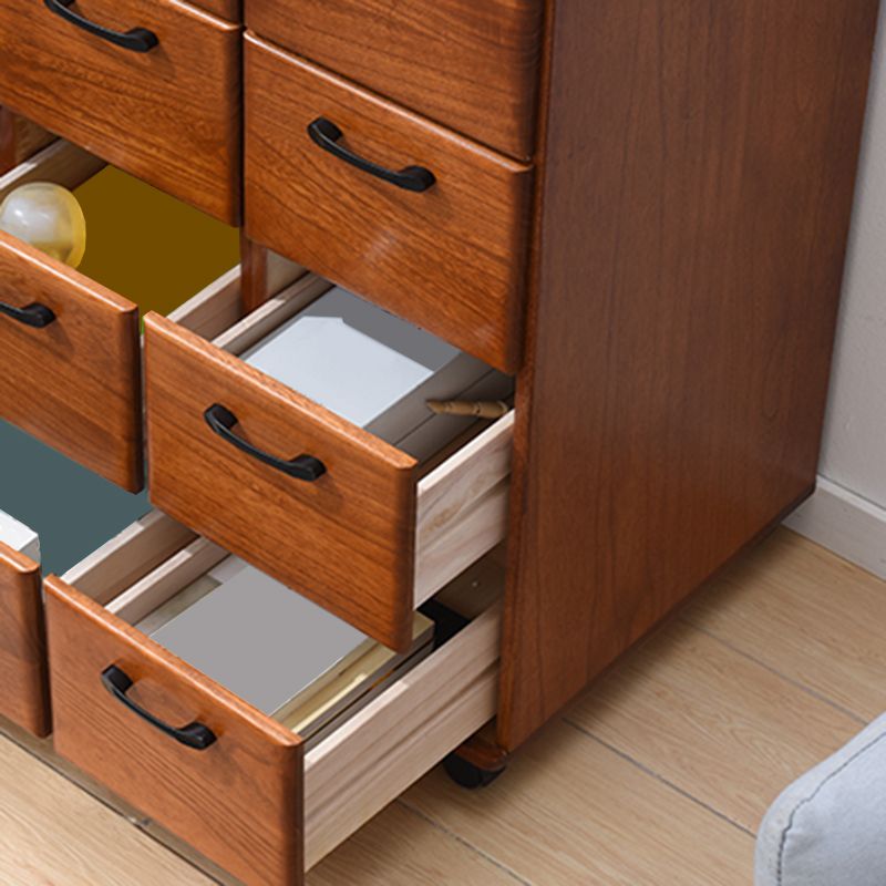 Solid Wood Accent Chest with Drawers 23.62" Wide Chest on Wheels